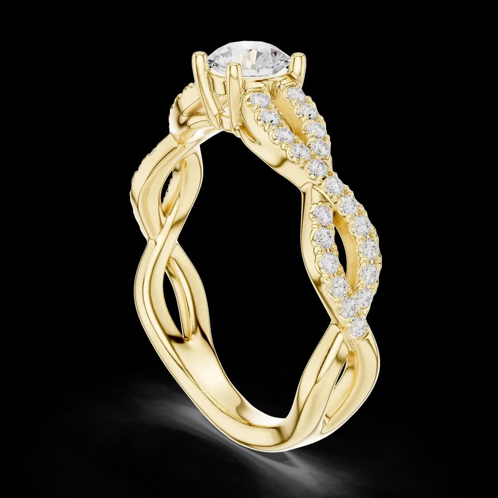 Round Pavé Open Shank Band Lab Grown Ring - Image 4 Round Pavé Open Shank Band Lab Grown Ring, view 4 of 6