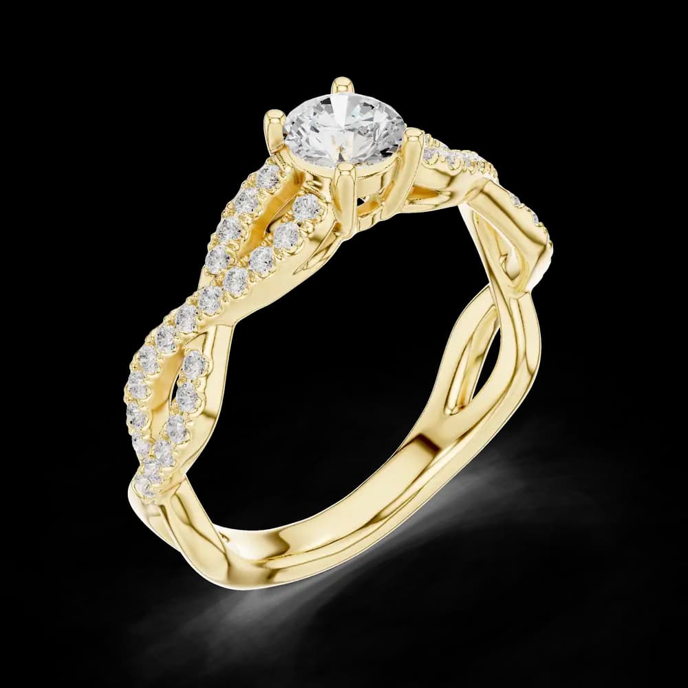 Round Pavé Open Shank Band Lab Grown Ring - Image 5 Round Pavé Open Shank Band Lab Grown Ring, view 5 of 6