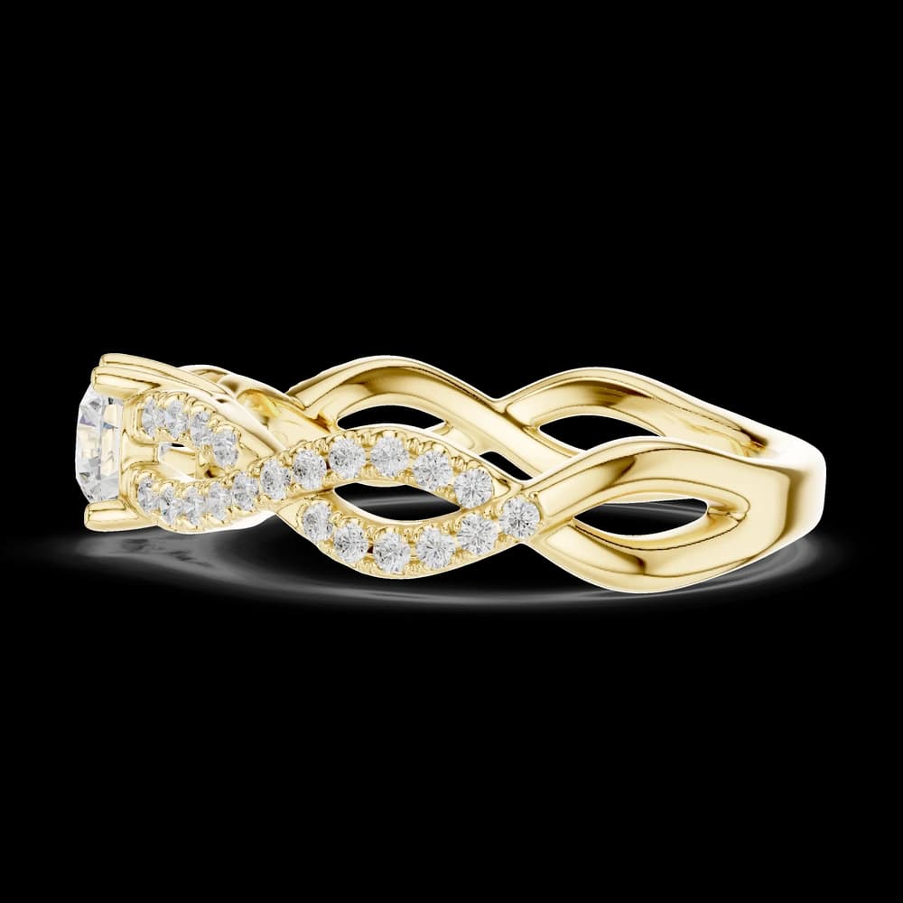 Round Pavé Open Shank Band Lab Grown Ring - Image 6 Round Pavé Open Shank Band Lab Grown Ring, view 6 of 6