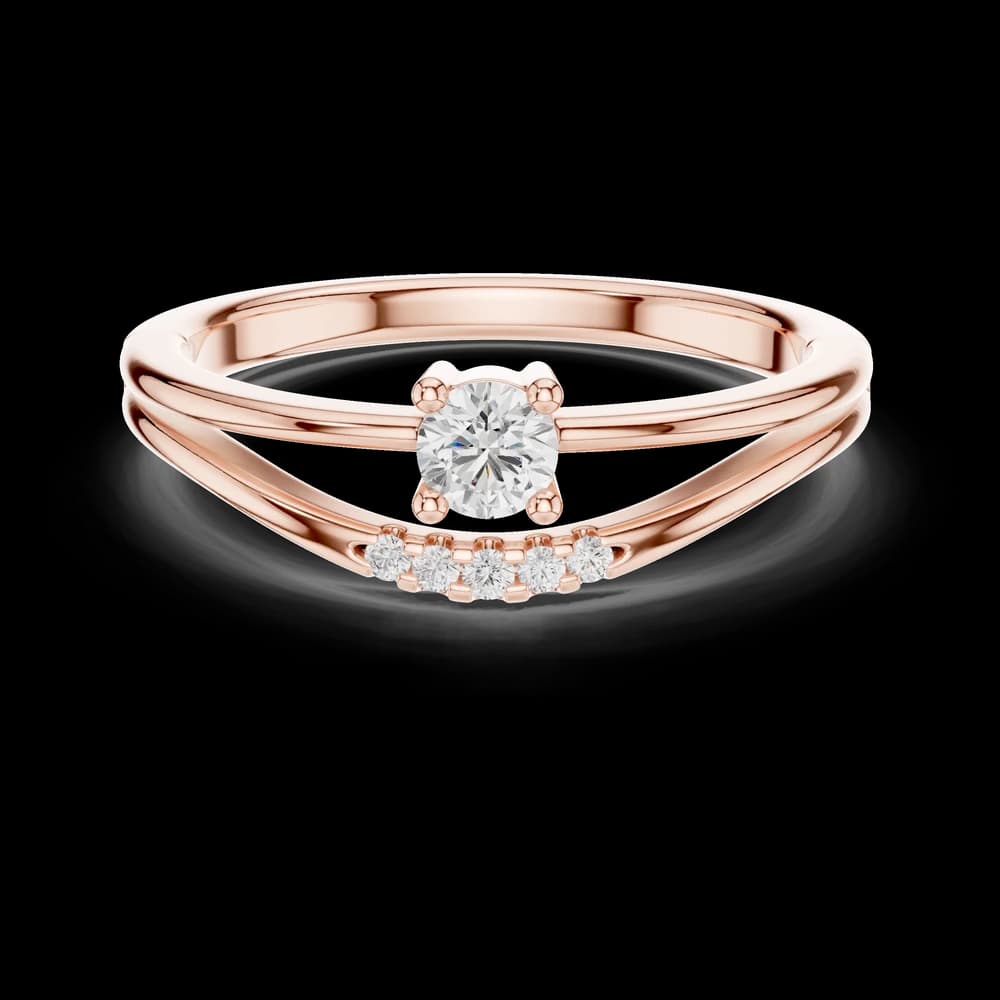 Curved Double Band Lab Grown Diamond Ring - Image 1 Curved Double Band Lab Grown Diamond Ring, view 1 of 6