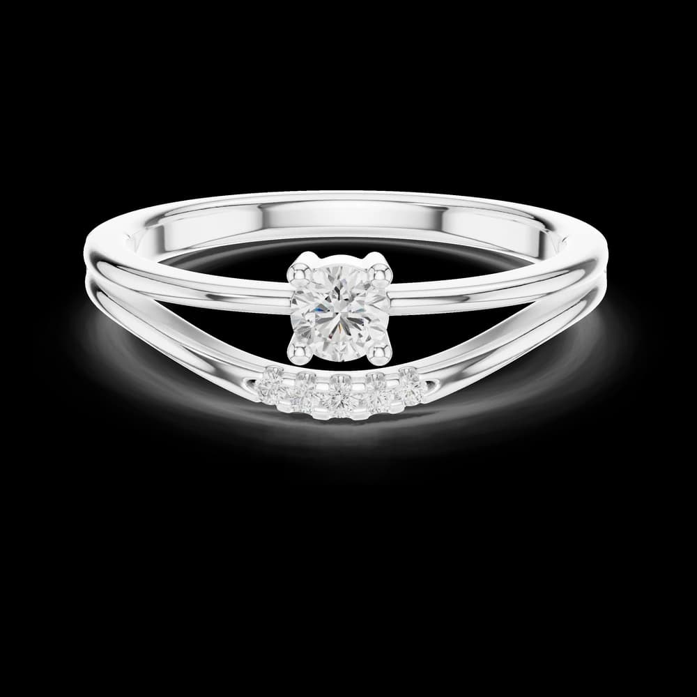 Curved Double Band Lab Grown Diamond Ring - Image 2 Curved Double Band Lab Grown Diamond Ring, view 2 of 6