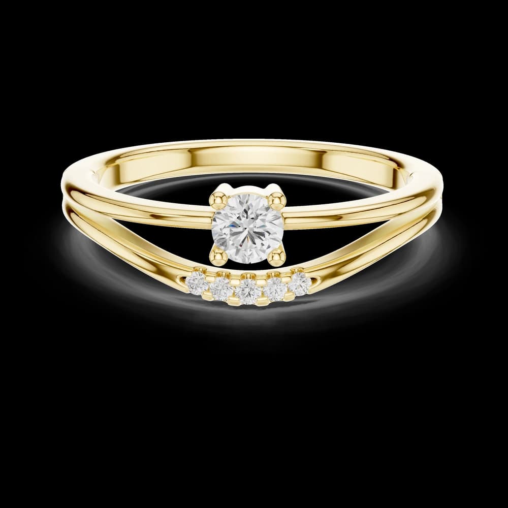 Curved Double Band Lab Grown Diamond Ring - Image 3 Curved Double Band Lab Grown Diamond Ring, view 3 of 6