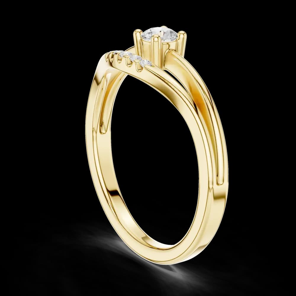 Curved Double Band Lab Grown Diamond Ring - Image 4 Curved Double Band Lab Grown Diamond Ring, view 4 of 6