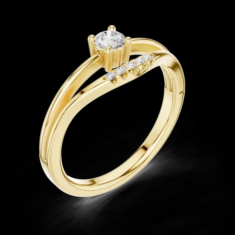 Curved Double Band Lab Grown Diamond Ring - Image 5 Curved Double Band Lab Grown Diamond Ring, view 5 of 6