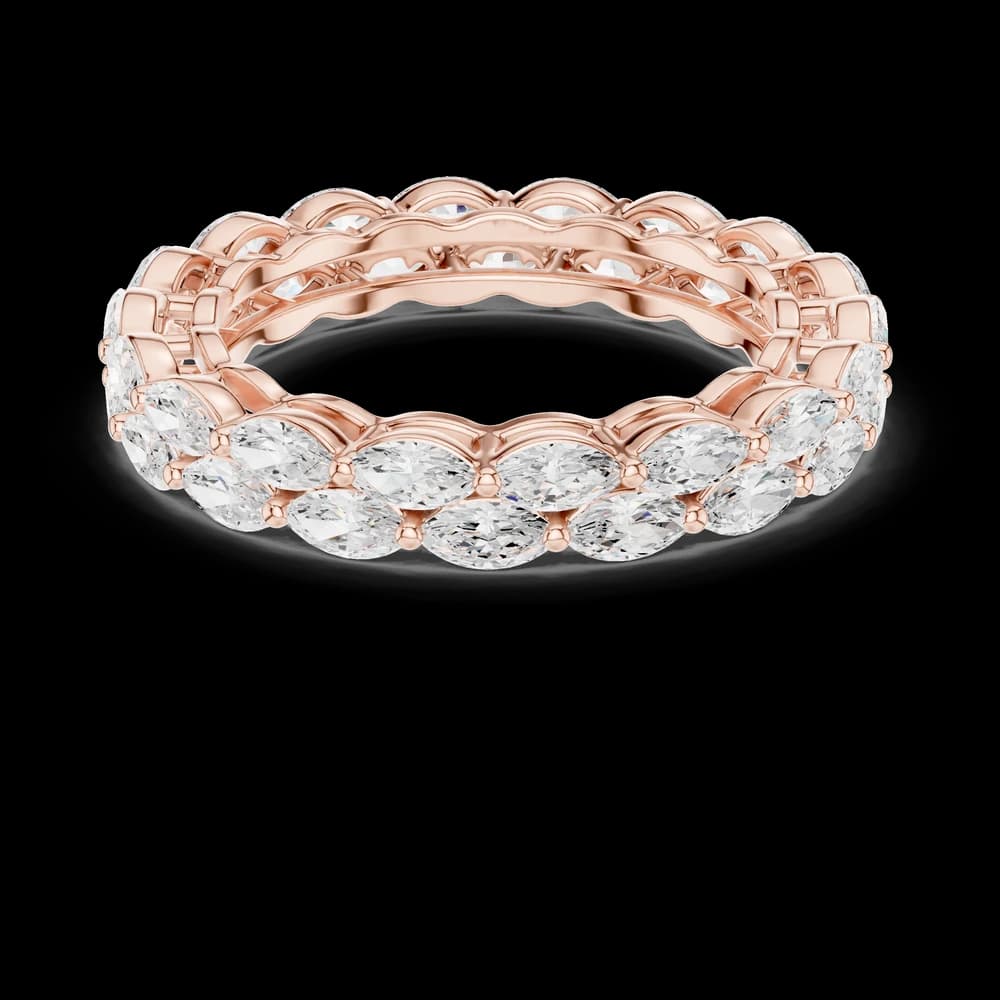 Two-Row East-West Marquise Cut Diamond Band - Image 4 Two-Row East-West Marquise Cut Diamond Band, view 4 of 9