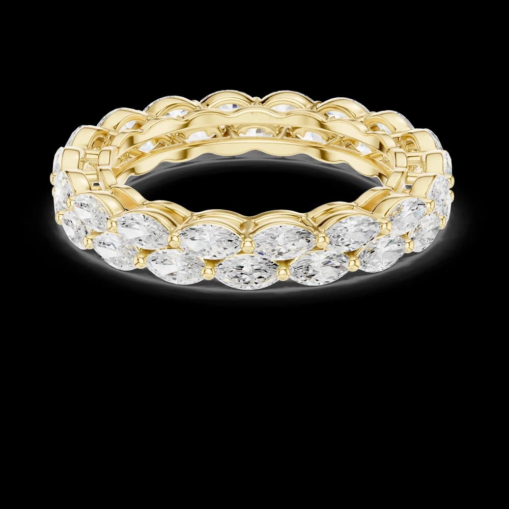 Two-Row East-West Marquise Cut Diamond Band - Image 6 Two-Row East-West Marquise Cut Diamond Band, view 6 of 9