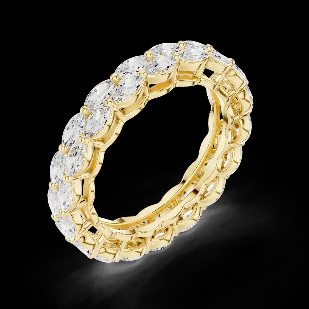 Two-Row East-West Marquise Cut Diamond Band - Image 8 Two-Row East-West Marquise Cut Diamond Band, view 8 of 9