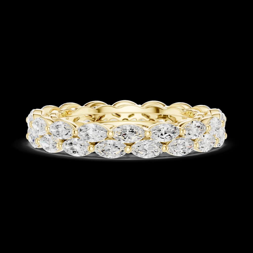 Two-Row East-West Marquise Cut Diamond Band - Image 9 Two-Row East-West Marquise Cut Diamond Band, view 9 of 9
