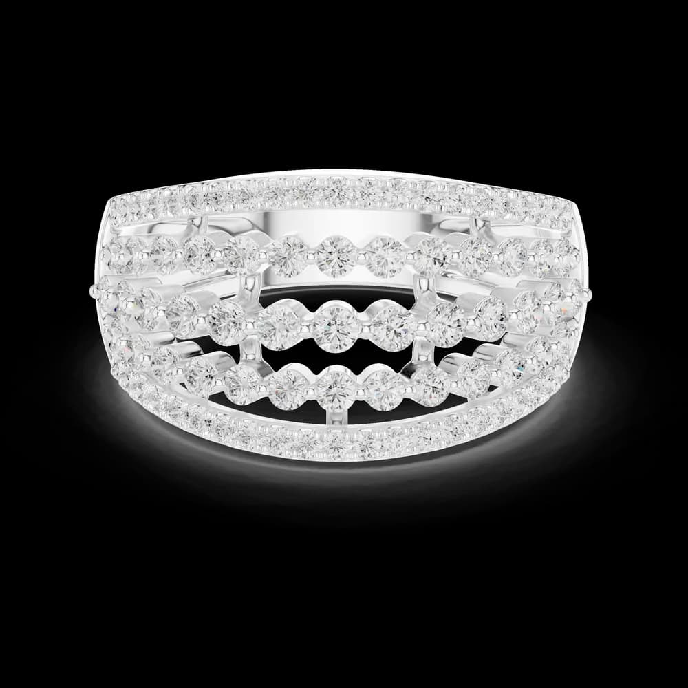 Five Tier Openwork Lab Grown Diamond Ring - Image 2 Five Tier Openwork Lab Grown Diamond Ring, view 2 of 6