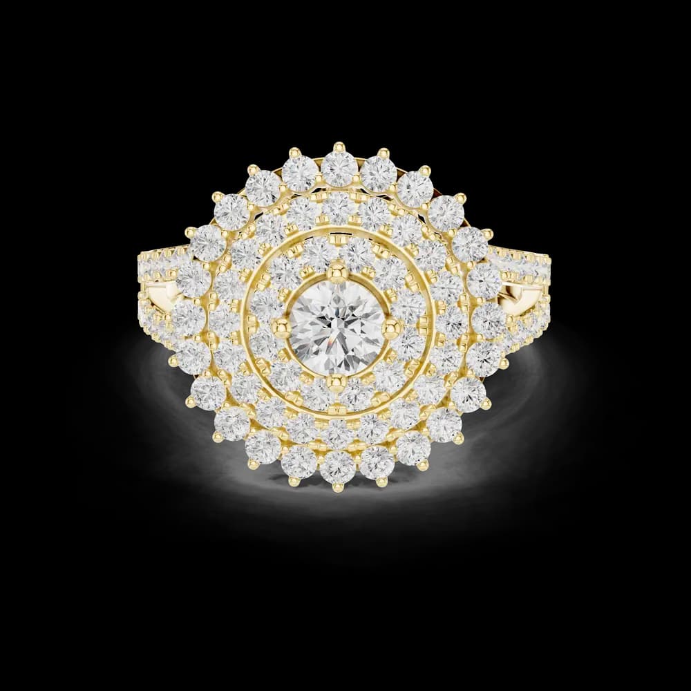 Grand Sunburst Halo Lab Grown Diamond Ring - Image 3 Grand Sunburst Halo Lab Grown Diamond Ring, view 3 of 6
