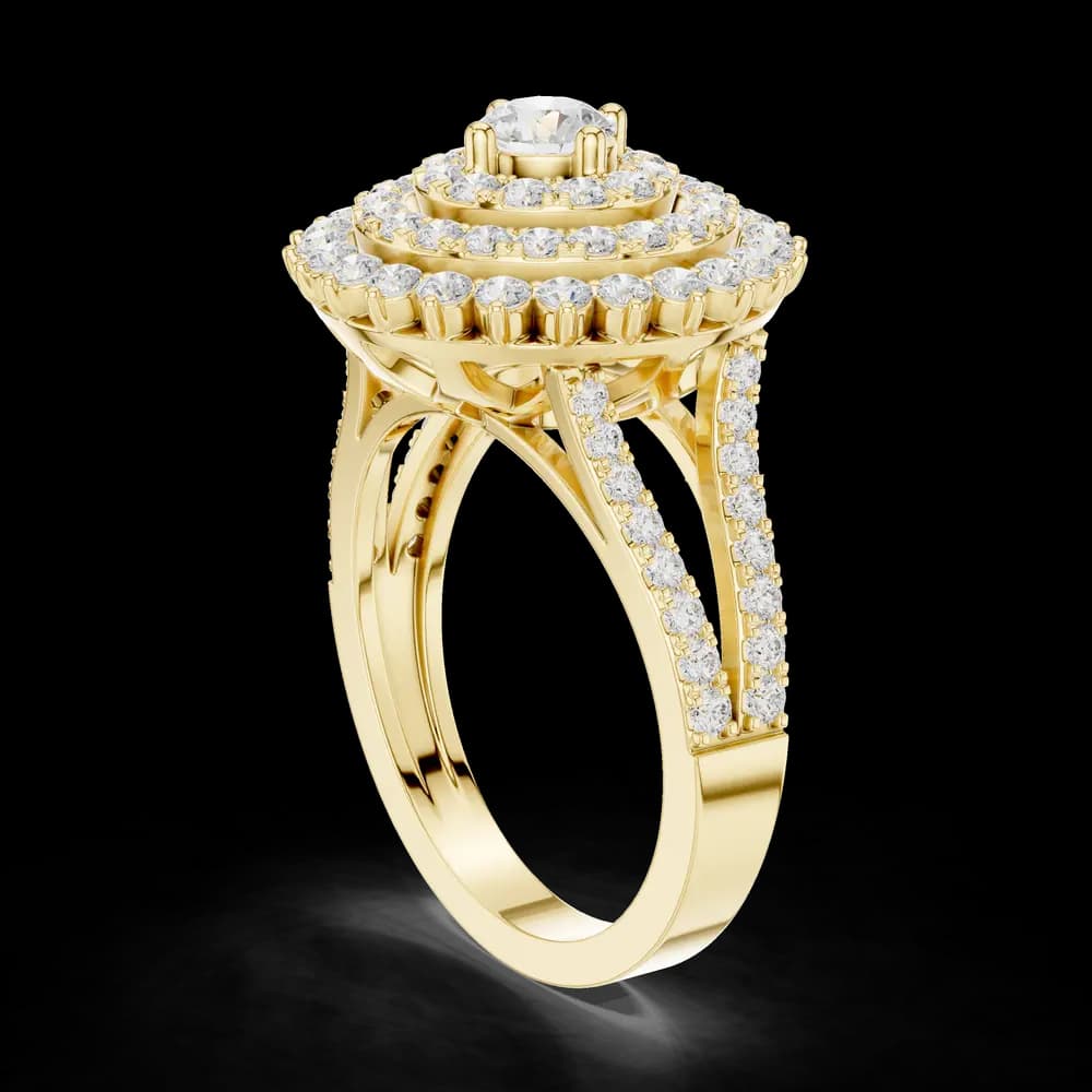 Grand Sunburst Halo Lab Grown Diamond Ring - Image 4 Grand Sunburst Halo Lab Grown Diamond Ring, view 4 of 6