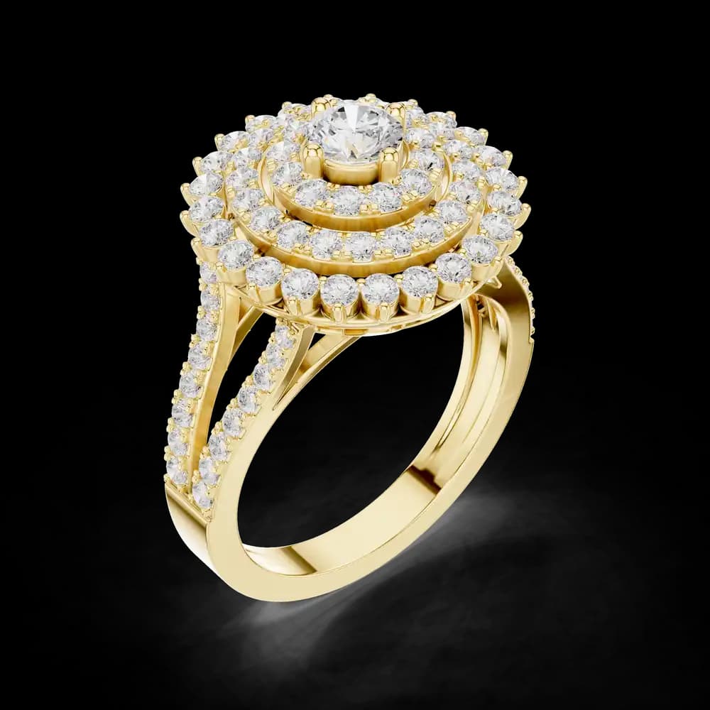 Grand Sunburst Halo Lab Grown Diamond Ring - Image 5 Grand Sunburst Halo Lab Grown Diamond Ring, view 5 of 6