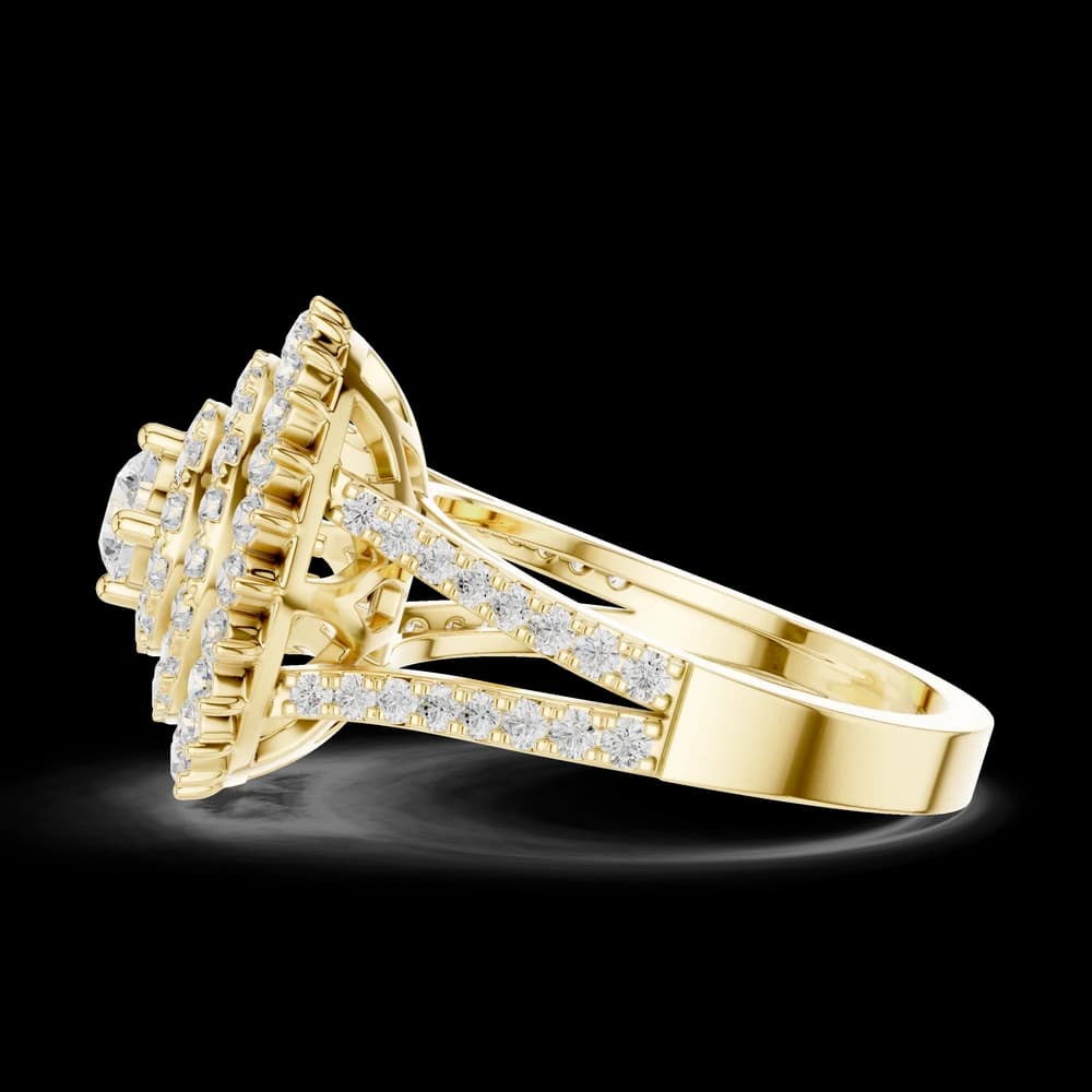 Grand Sunburst Halo Lab Grown Diamond Ring - Image 6 Grand Sunburst Halo Lab Grown Diamond Ring, view 6 of 6