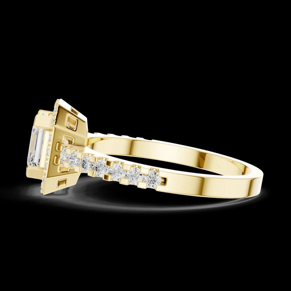 Asscher Solitaire Halo Lab Grown Diamond Ring - Image 6 Asscher Solitaire Halo Lab Grown Diamond Ring, view 6 of 6