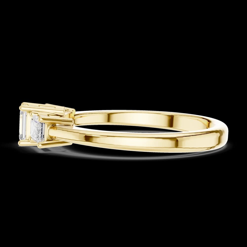Vertical and East-West Emerald Cut Three Stone Ring (9 words) Contemporary Three Stone Emerald Cut Lab Grown - Image 6 Vertical and East-West Emerald Cut Three Stone Ring (9 words) Contemporary Three Stone Emerald Cut Lab Grown, view 6 of 6