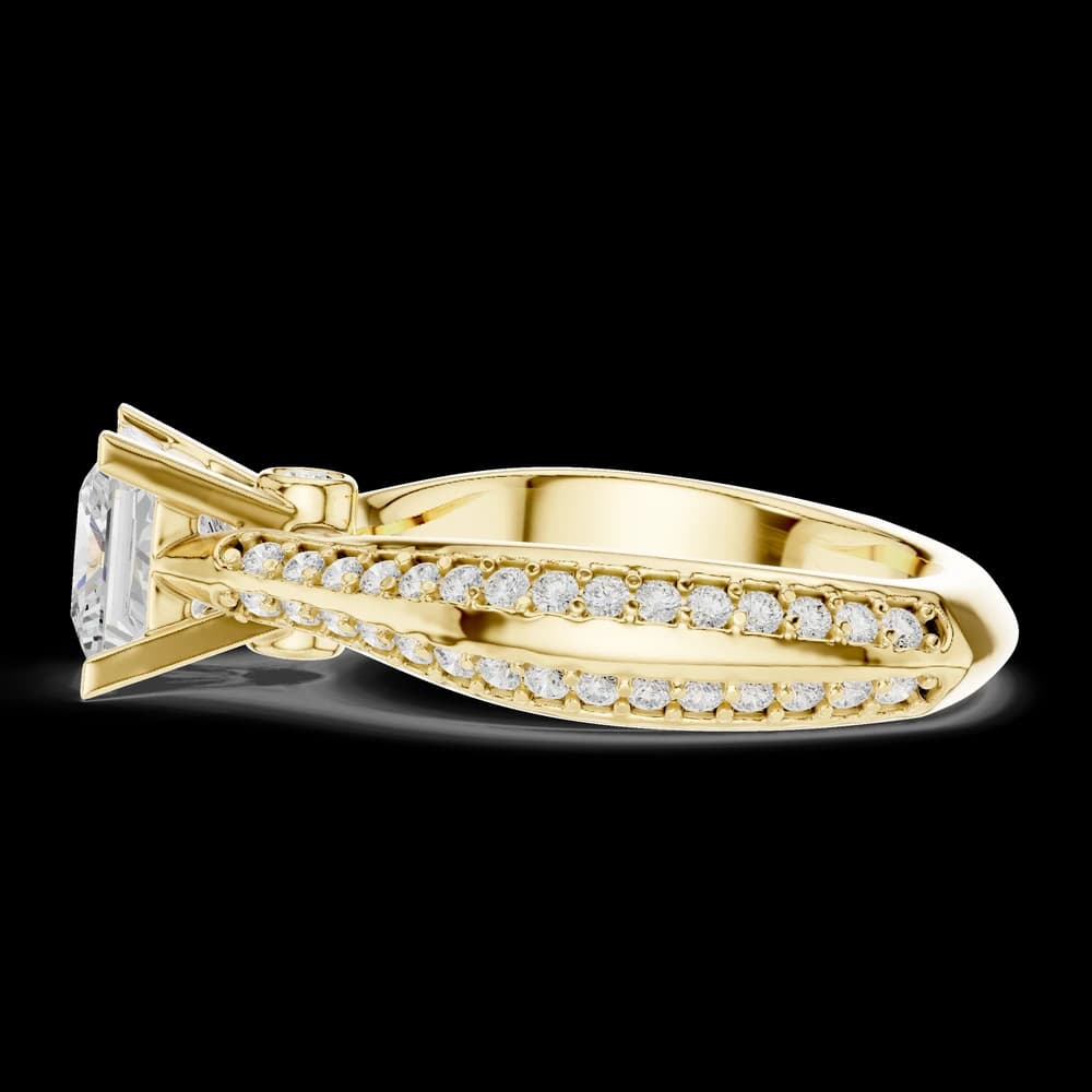 Princess Center Pavé Band Lab Grown Diamond Ring - Image 6 Princess Center Pavé Band Lab Grown Diamond Ring, view 6 of 6