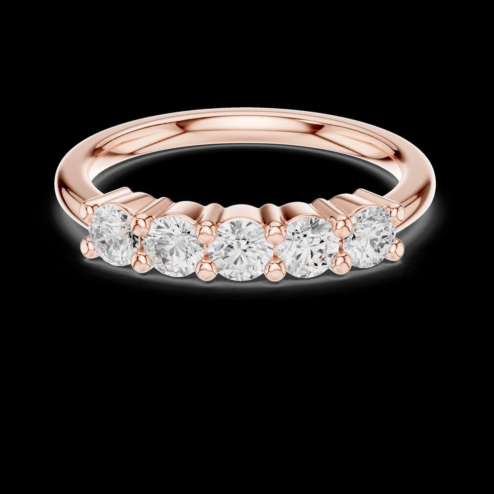 Five Stone Half Eternity Band - Image 1 Five Stone Half Eternity Band, view 1 of 6