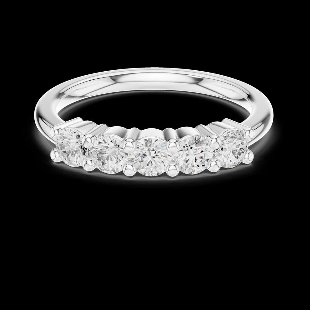 Five Stone Half Eternity Band - Image 2 Five Stone Half Eternity Band, view 2 of 6