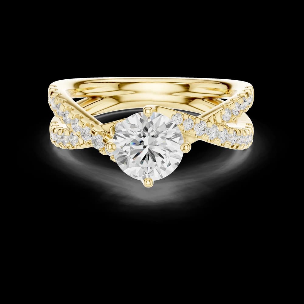 Crossover Pavé Round Lab Grown Diamond Ring - Image 3 Crossover Pavé Round Lab Grown Diamond Ring, view 3 of 6