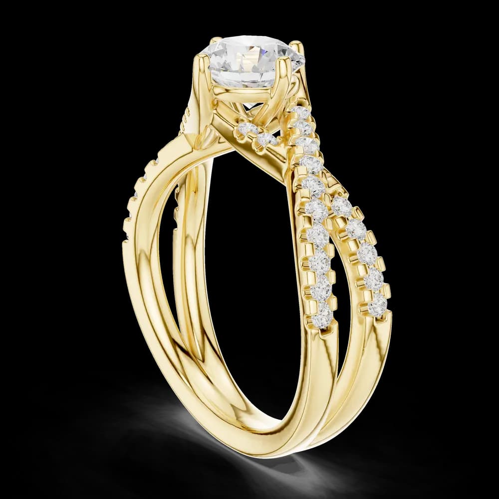 Crossover Pavé Round Lab Grown Diamond Ring - Image 4 Crossover Pavé Round Lab Grown Diamond Ring, view 4 of 6