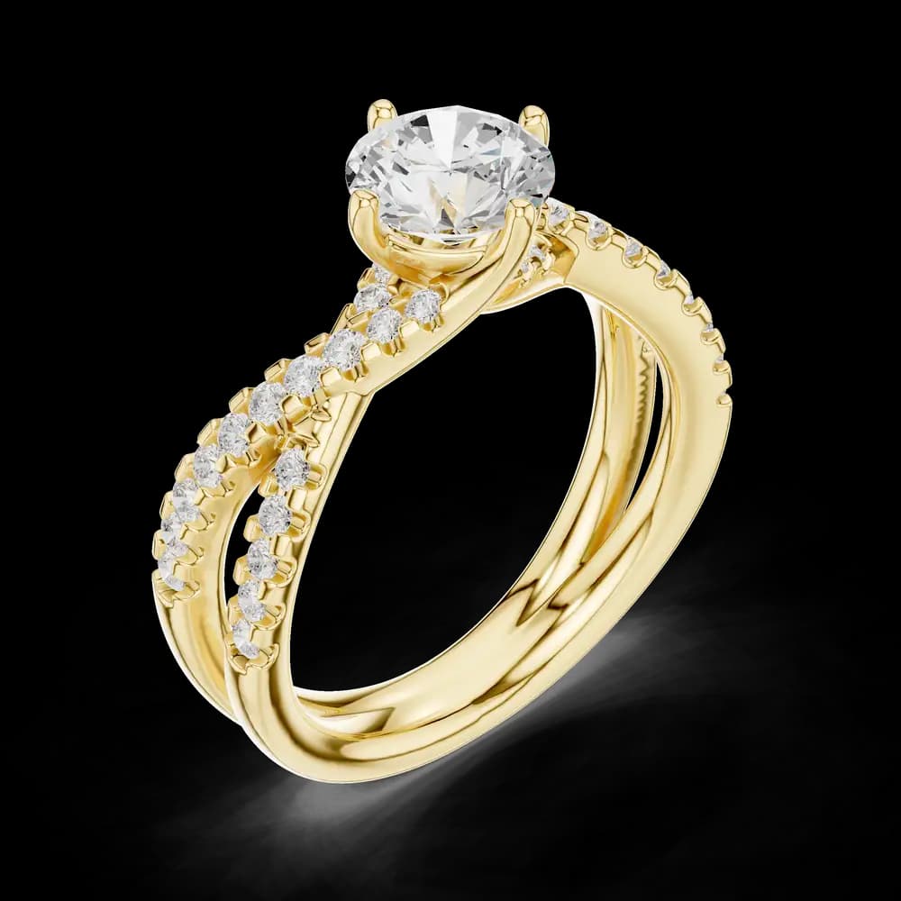 Crossover Pavé Round Lab Grown Diamond Ring - Image 5 Crossover Pavé Round Lab Grown Diamond Ring, view 5 of 6