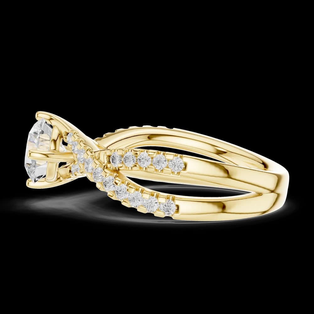Crossover Pavé Round Lab Grown Diamond Ring - Image 6 Crossover Pavé Round Lab Grown Diamond Ring, view 6 of 6