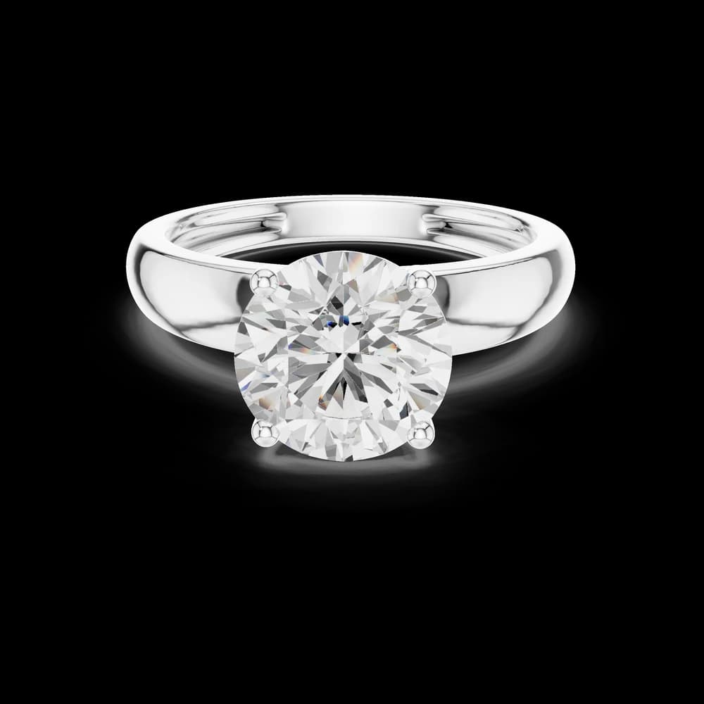 Wide Band Round Lab Grown Diamond Ring - Image 2 Wide Band Round Lab Grown Diamond Ring, view 2 of 6