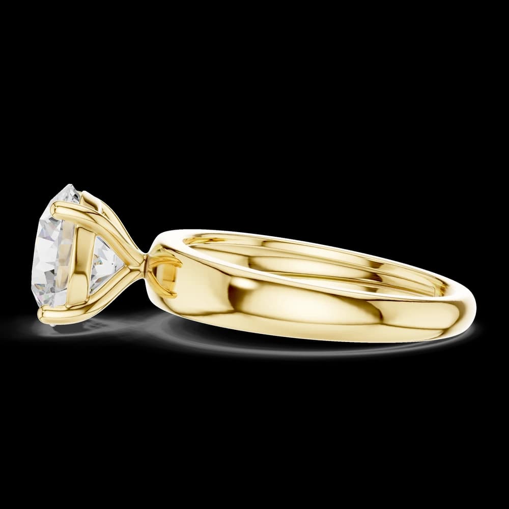 Wide Band Round Lab Grown Diamond Ring - Image 6 Wide Band Round Lab Grown Diamond Ring, view 6 of 6