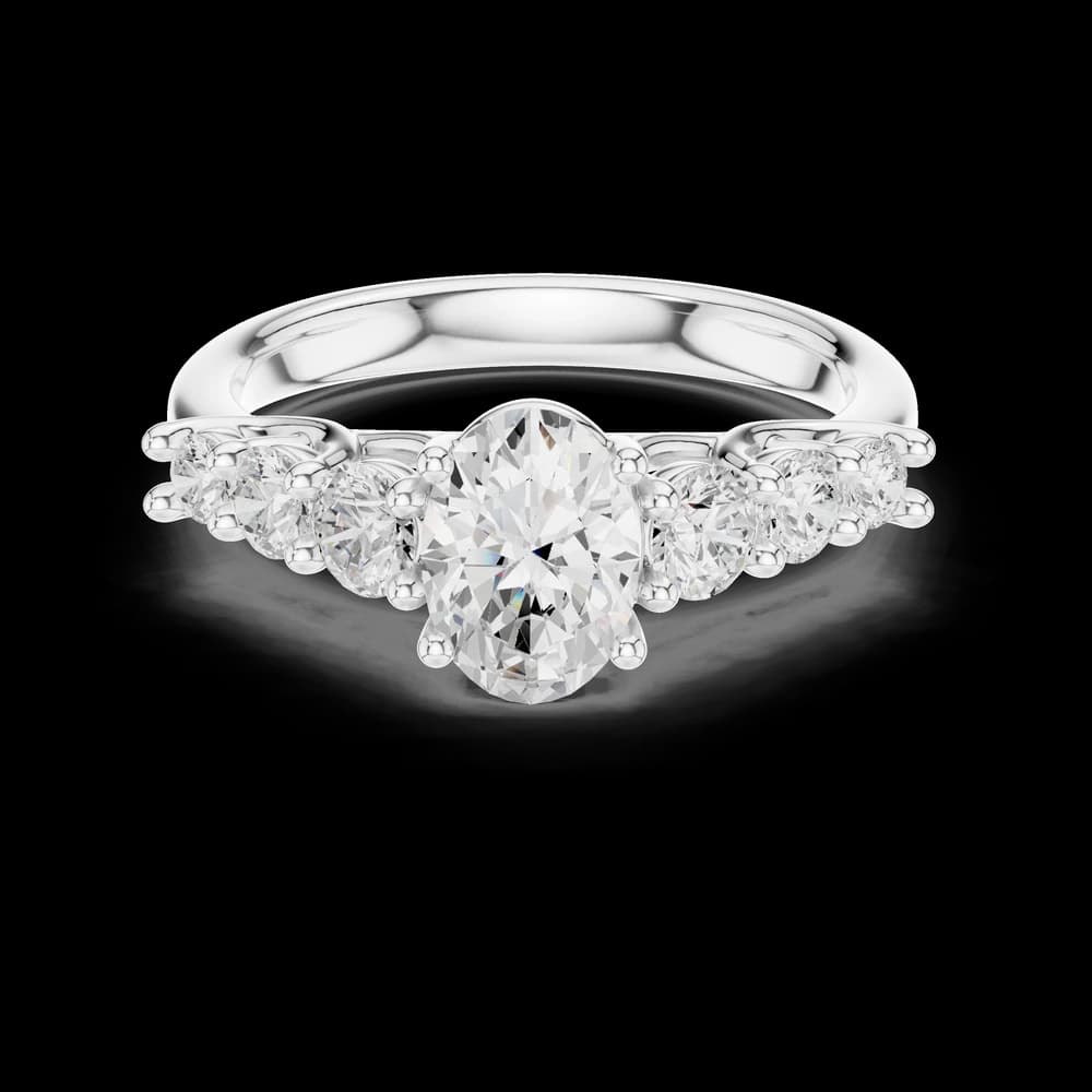 Oval Cut Seven Stone Lab Grown Diamond Ring - Image 2 Oval Cut Seven Stone Lab Grown Diamond Ring, view 2 of 6