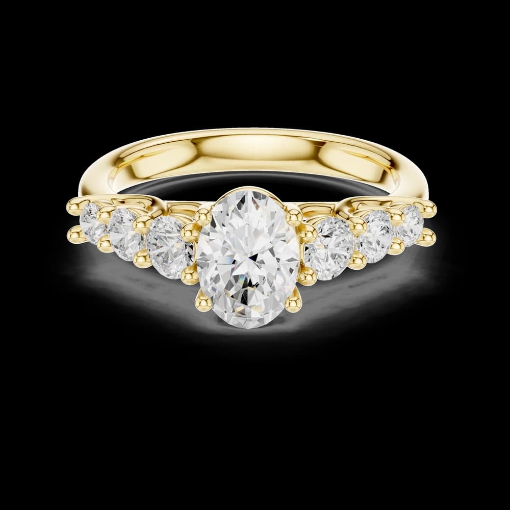 Oval Cut Seven Stone Lab Grown Diamond Ring - Image 3 Oval Cut Seven Stone Lab Grown Diamond Ring, view 3 of 6