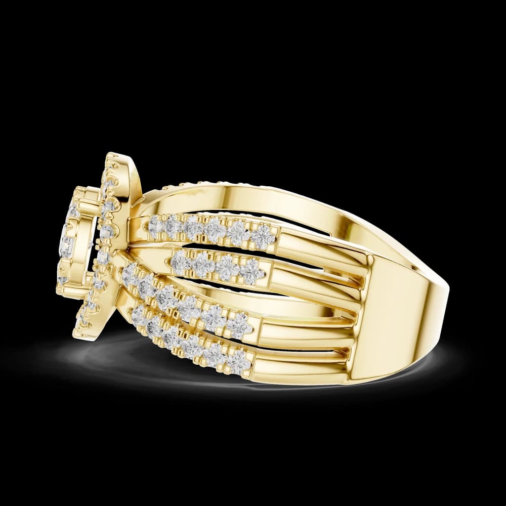 Split Band Central Cluster Halo Lab Grown Diamond Ring - Image 6 Split Band Central Cluster Halo Lab Grown Diamond Ring, view 6 of 6