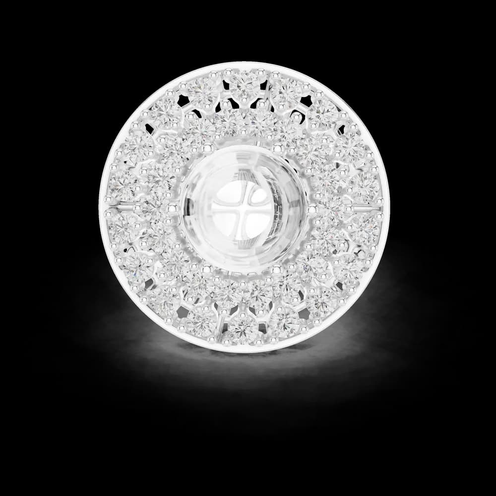 Vintage Inspired Scrolled Filigree Tiered Halo Ring - Image 2 Vintage Inspired Scrolled Filigree Tiered Halo Ring, view 2 of 6