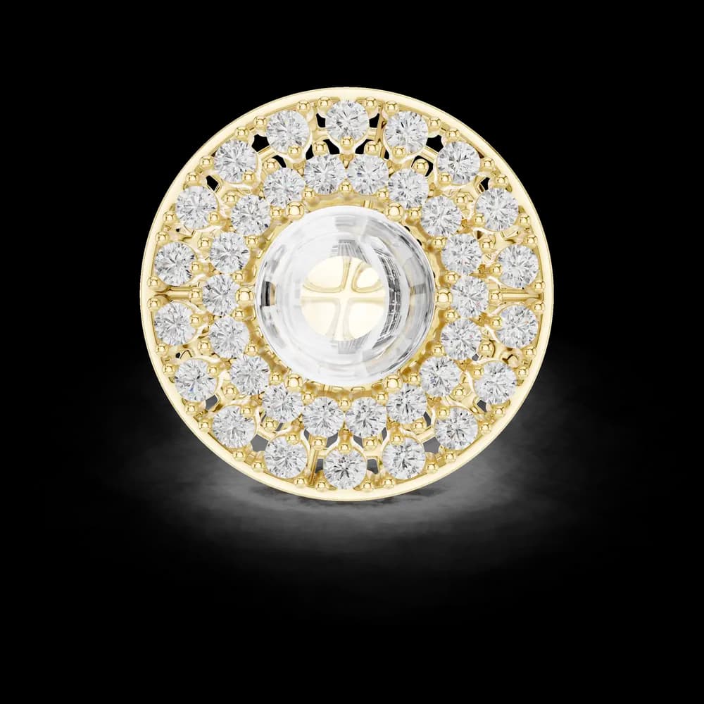 Vintage Inspired Scrolled Filigree Tiered Halo Ring - Image 3 Vintage Inspired Scrolled Filigree Tiered Halo Ring, view 3 of 6