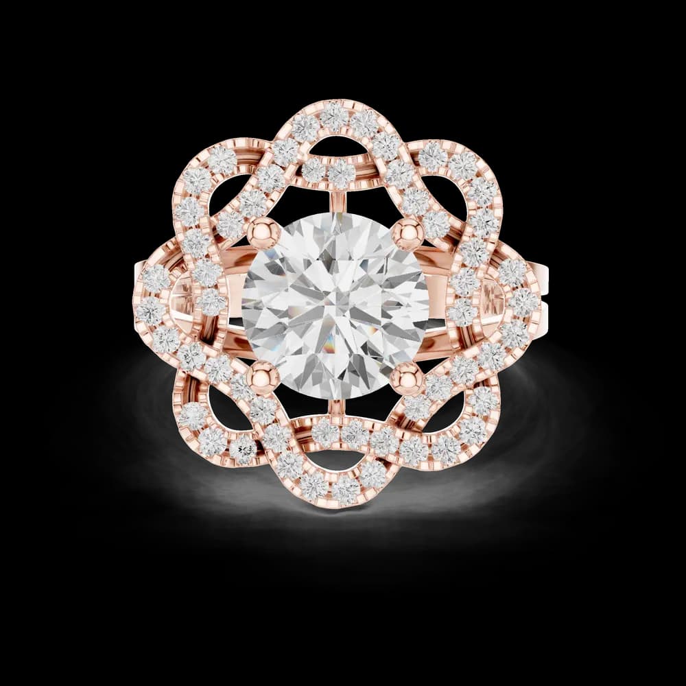 Floral Edge Lab Grown Diamond Ring - Image 1 Floral Edge Lab Grown Diamond Ring, view 1 of 6