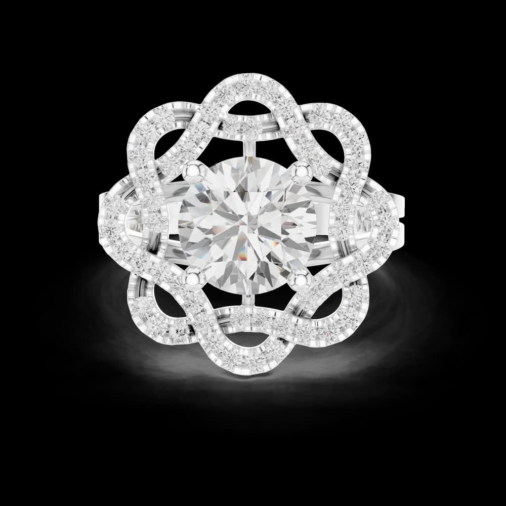 Floral Edge Lab Grown Diamond Ring - Image 2 Floral Edge Lab Grown Diamond Ring, view 2 of 6