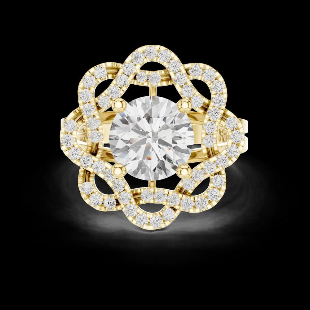 Floral Edge Lab Grown Diamond Ring - Image 3 Floral Edge Lab Grown Diamond Ring, view 3 of 6