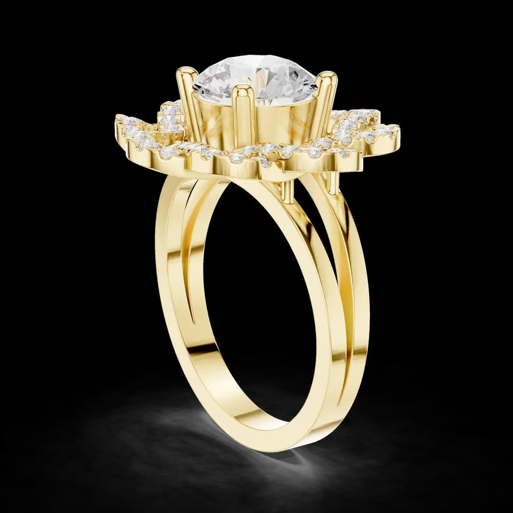 Floral Edge Lab Grown Diamond Ring - Image 4 Floral Edge Lab Grown Diamond Ring, view 4 of 6