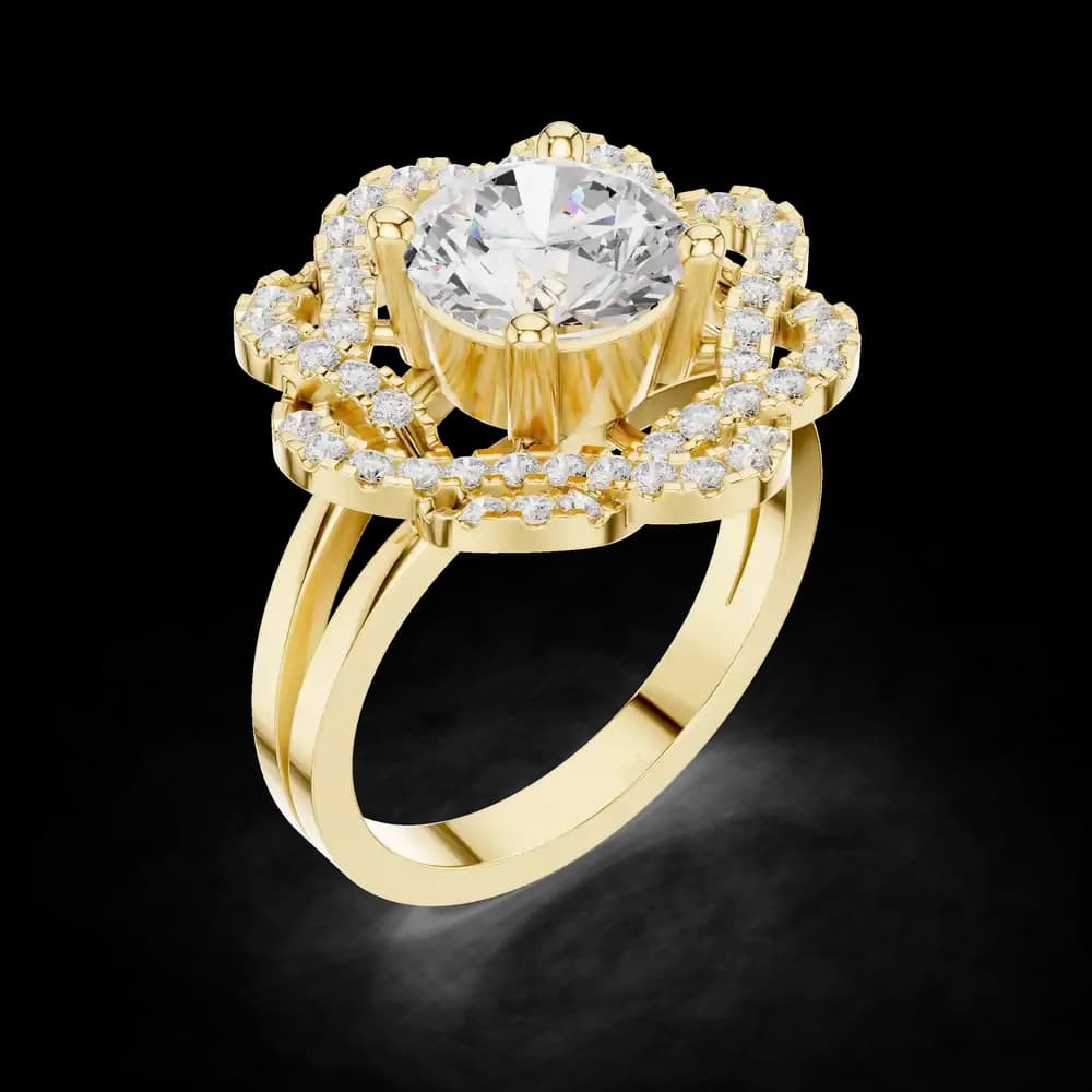 Floral Edge Lab Grown Diamond Ring - Image 5 Floral Edge Lab Grown Diamond Ring, view 5 of 6