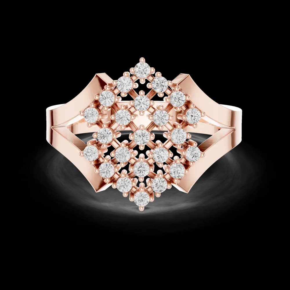 Openwork Diamond Lattice Lab Grown Diamond Ring - Image 1 Openwork Diamond Lattice Lab Grown Diamond Ring, view 1 of 6