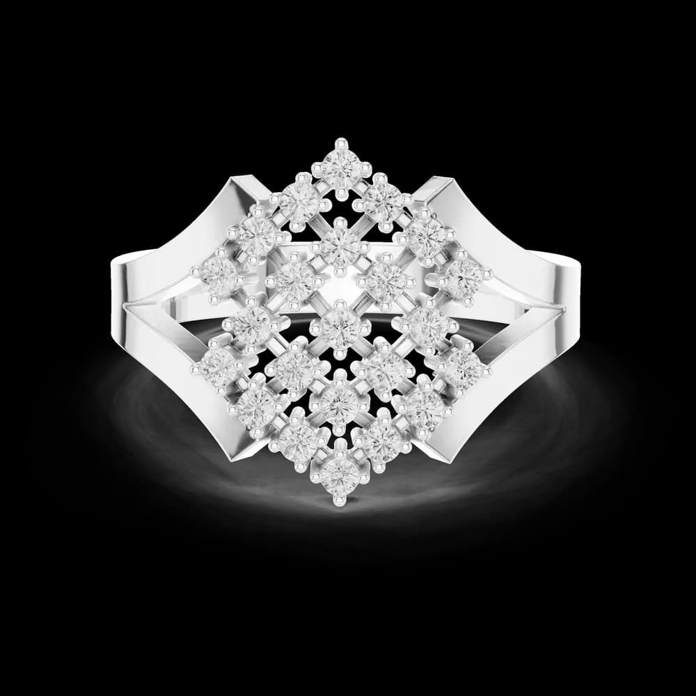 Openwork Diamond Lattice Lab Grown Diamond Ring - Image 2 Openwork Diamond Lattice Lab Grown Diamond Ring, view 2 of 6