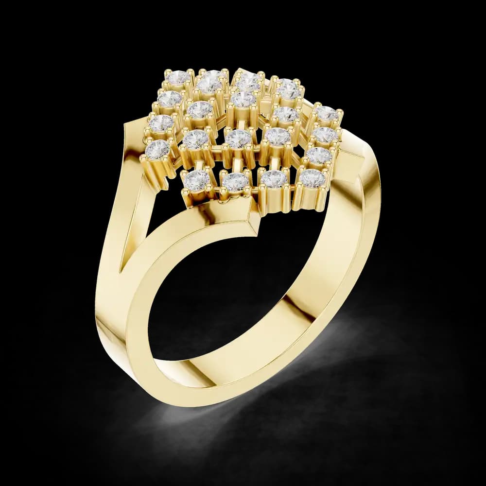 Openwork Diamond Lattice Lab Grown Diamond Ring - Image 5 Openwork Diamond Lattice Lab Grown Diamond Ring, view 5 of 6