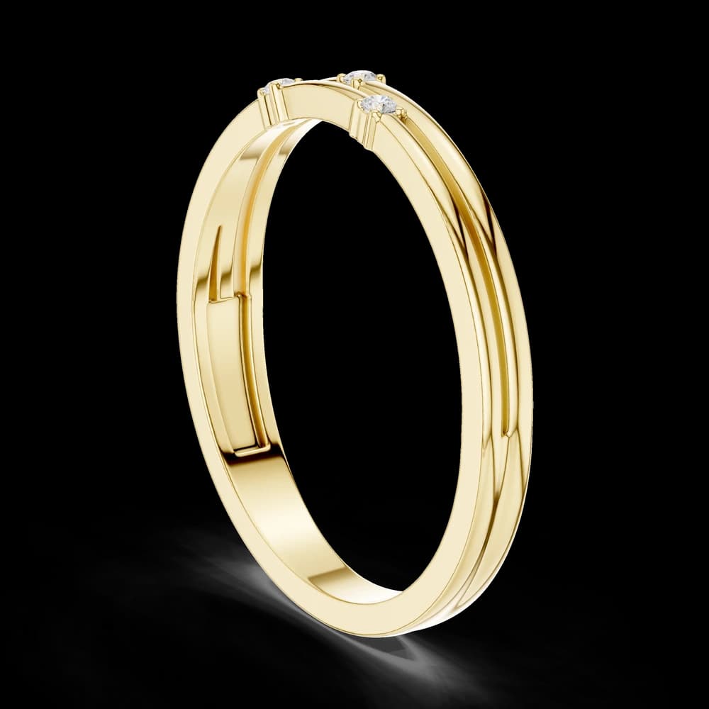 Double Band Staggered Three Stone Lab Grown Diamond Ring - Image 4 Double Band Staggered Three Stone Lab Grown Diamond Ring, view 4 of 6