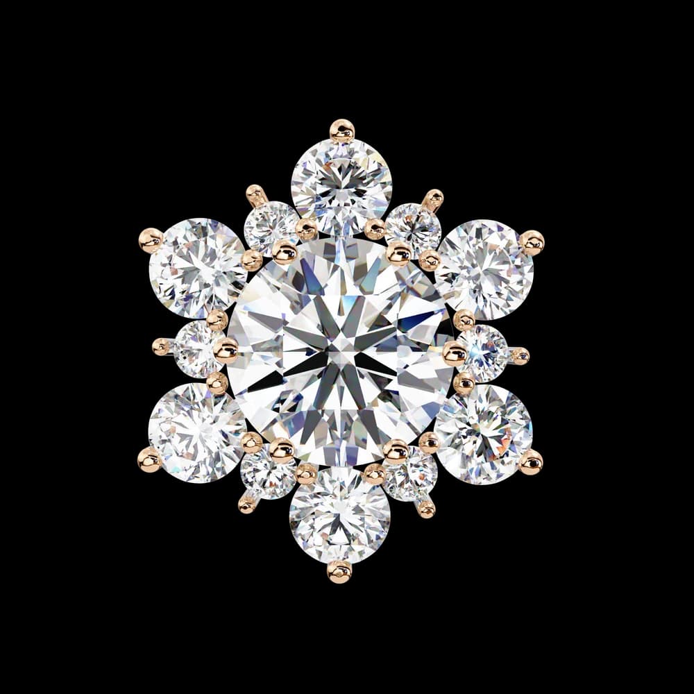 La Fleur Solitaire Lab Grown Diamond Stud Earrings - Image 1 La Fleur Solitaire Lab Grown Diamond Stud Earrings, view 1 of 4