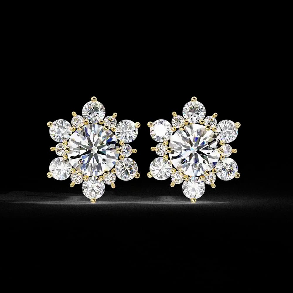 La Fleur Solitaire Lab Grown Diamond Stud Earrings - Image 2 La Fleur Solitaire Lab Grown Diamond Stud Earrings, view 2 of 4