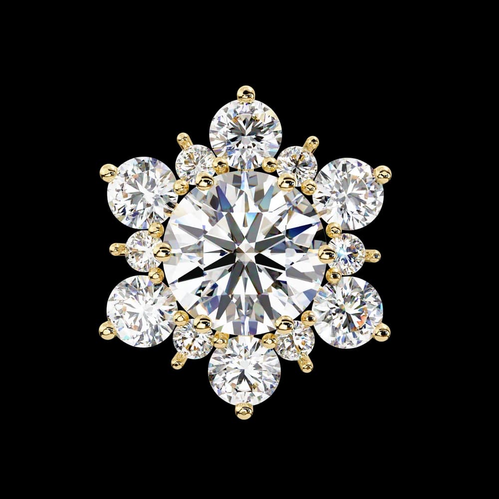 La Fleur Solitaire Lab Grown Diamond Stud Earrings - Image 3 La Fleur Solitaire Lab Grown Diamond Stud Earrings, view 3 of 4
