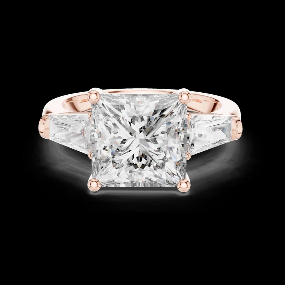 Princess Cut Tapered Baguette Lab Grown Diamond Ring - Image 1 Princess Cut Tapered Baguette Lab Grown Diamond Ring, view 1 of 6