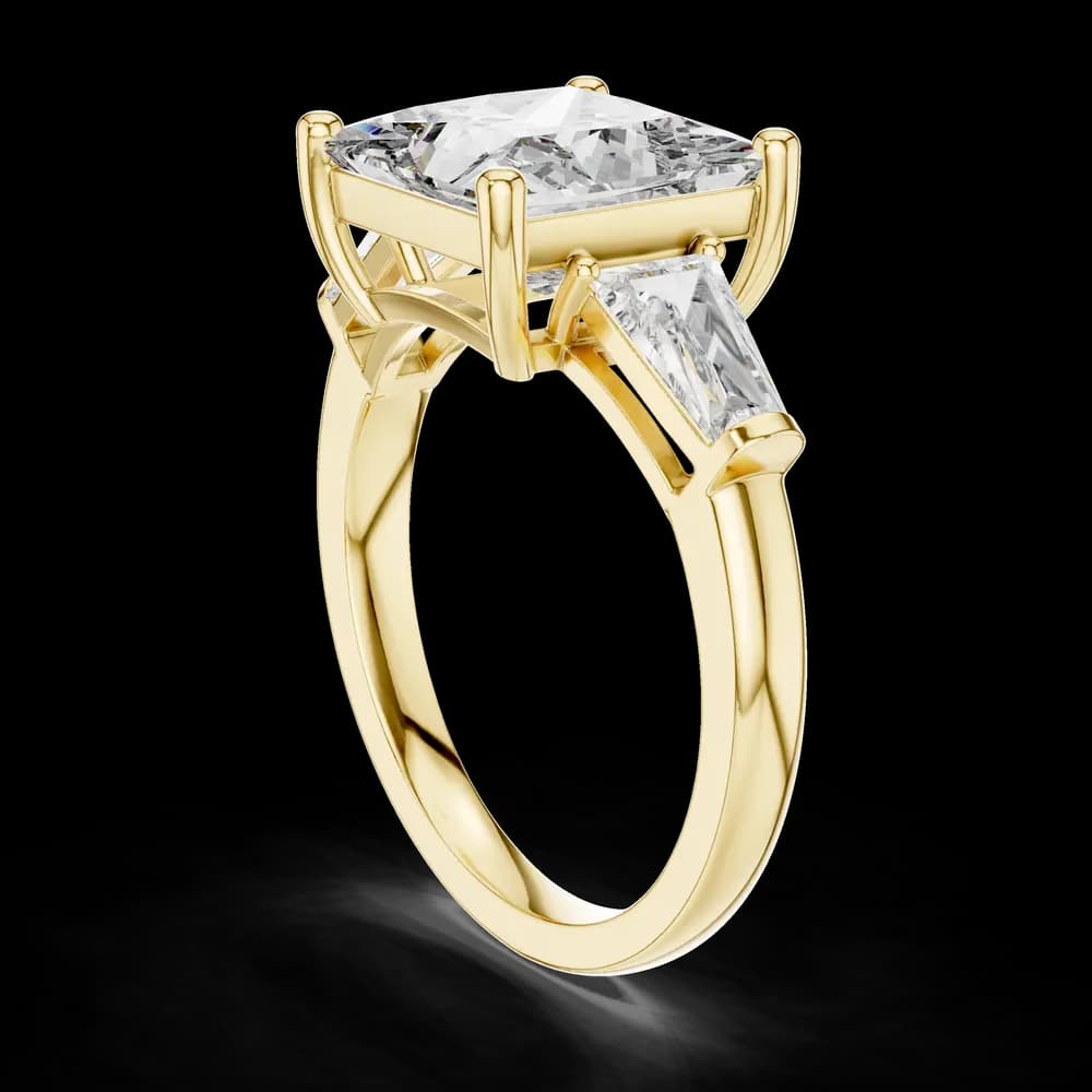 Princess Cut Tapered Baguette Lab Grown Diamond Ring - Image 4 Princess Cut Tapered Baguette Lab Grown Diamond Ring, view 4 of 6