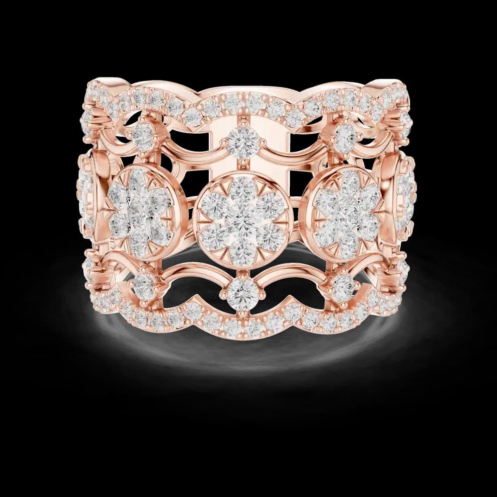 Wide Multi Openwork Lab Grown Diamond Ring - Image 1 Wide Multi Openwork Lab Grown Diamond Ring, view 1 of 6