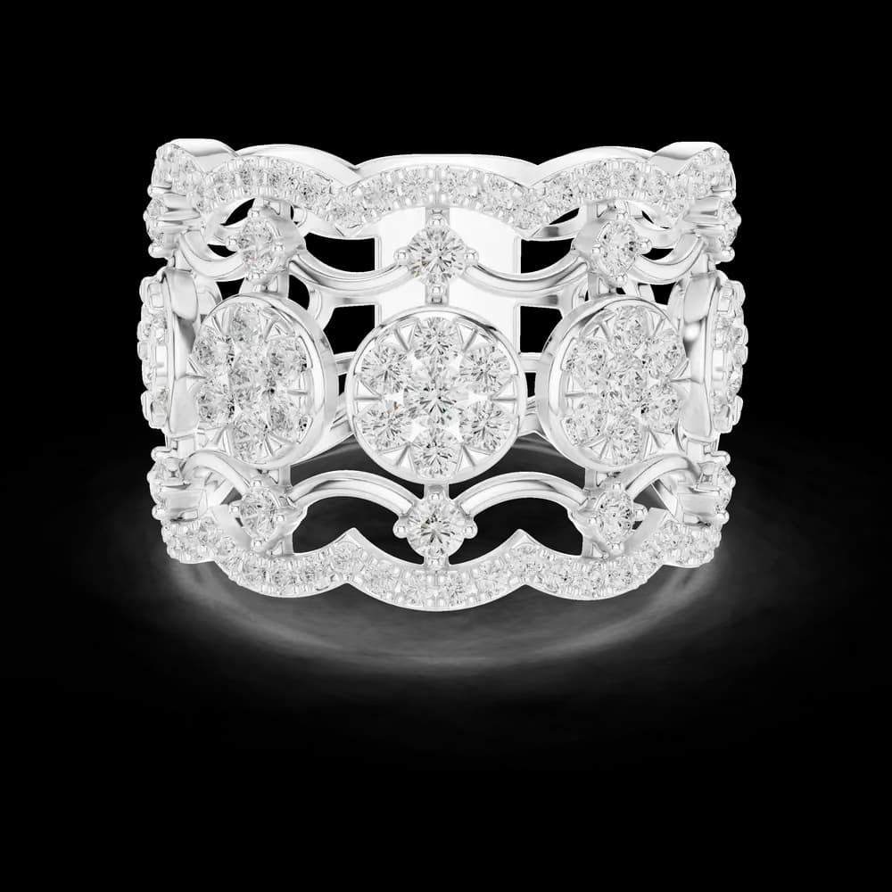 Wide Multi Openwork Lab Grown Diamond Ring - Image 2 Wide Multi Openwork Lab Grown Diamond Ring, view 2 of 6