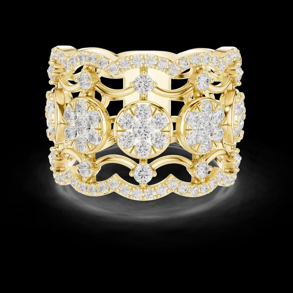 Wide Multi Openwork Lab Grown Diamond Ring - Image 3 Wide Multi Openwork Lab Grown Diamond Ring, view 3 of 6